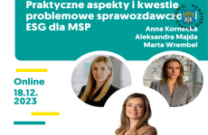 Czytaj więcej: Praktyczne aspekty i kwestie problemowe sprawozdawczości ESG w sektorze MŚP – Webinar