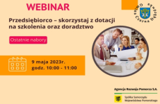 Czytaj więcej: Webinar Przedsiębiorco – skorzystaj z dotacji na szkolenia oraz doradztwo. Ostatnie nabory