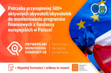 Czytaj więcej: Obywatelski monitoring funduszy europejskich - nie przegap!