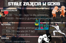 Czytaj więcej: Stałe zajęcia w GCKIB